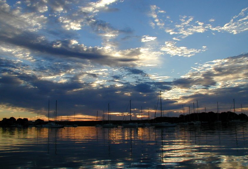 sunrise picture of the marina